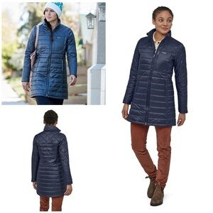 EUC Patagonia Radalie Parka Light Puff Puffer Quilted Utility Navy Blue Jacket‍‍